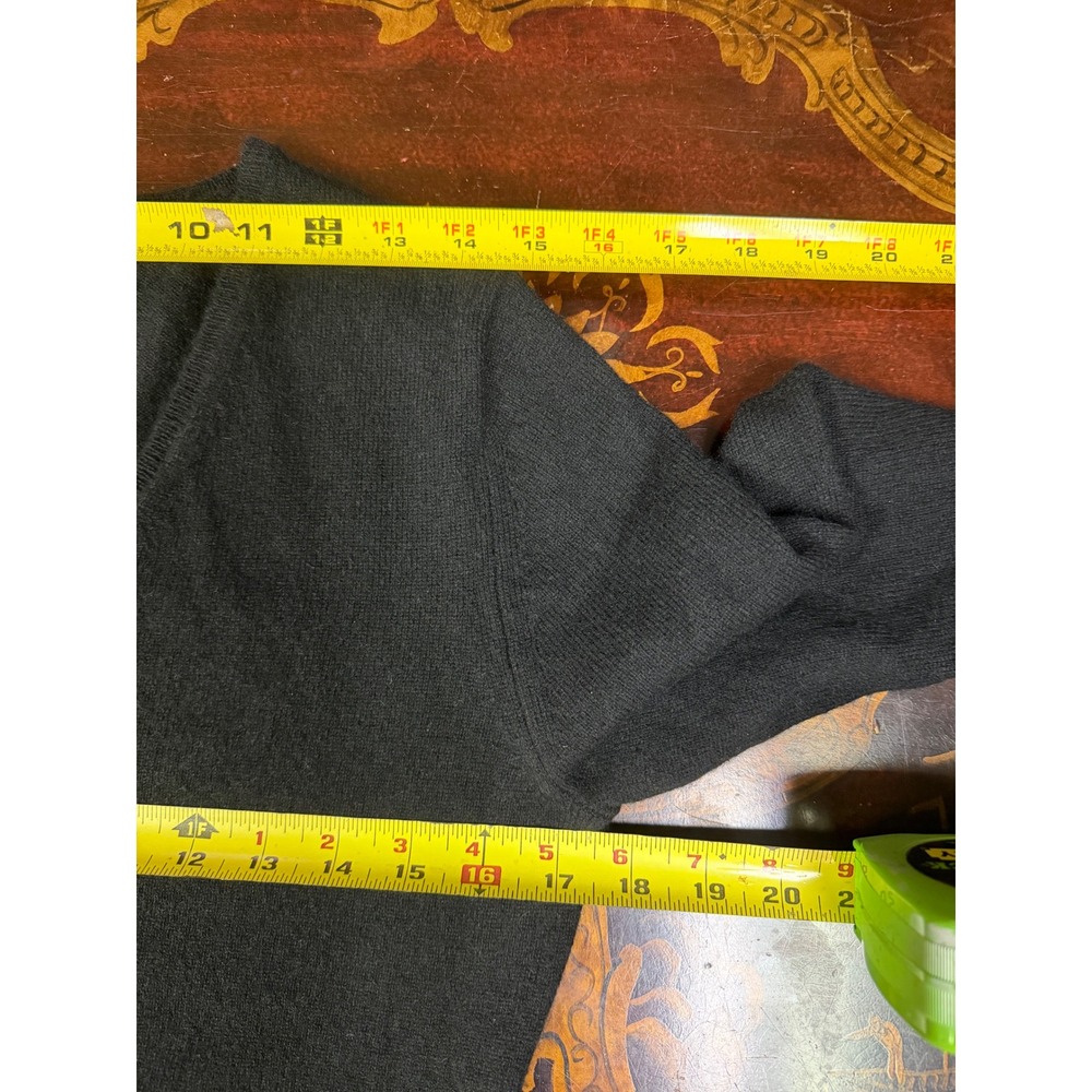 Apt 9 Womens Black 100% Cashmere V Neck Long Sleeve Sweater Minimalist Career M - Picture 10 of 13